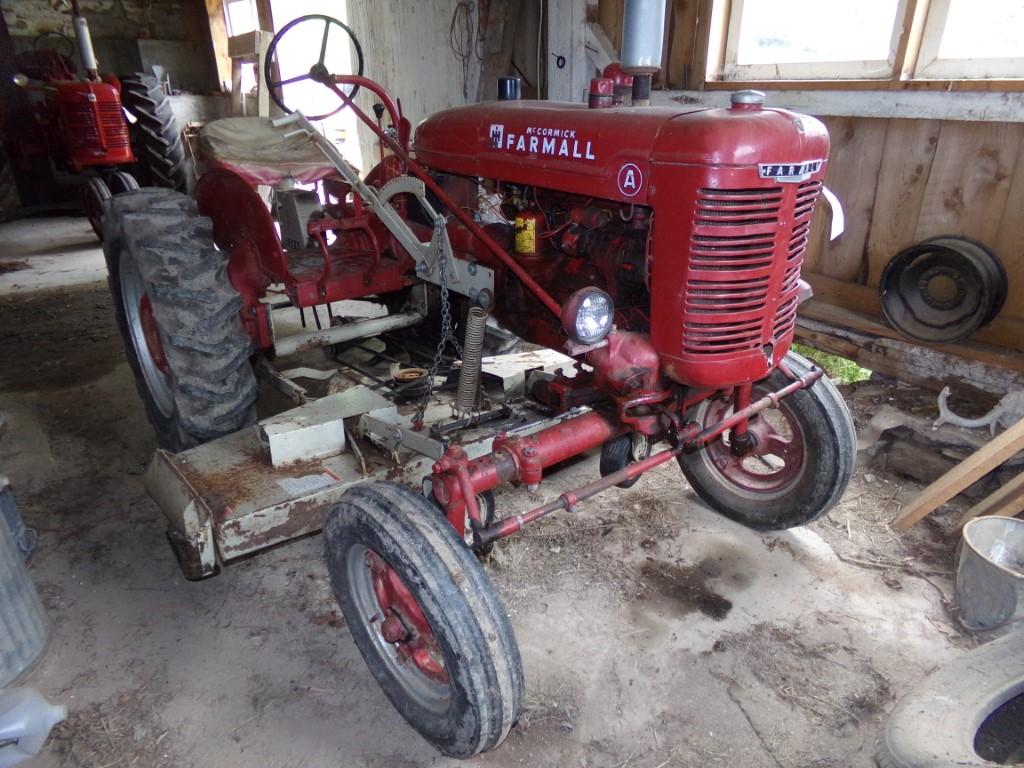 Farmall A Tractor, WFE, Rear Wheel Weights, w/Woods RM60 Belly Mower, Manua