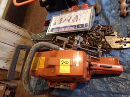 Husqvarna 268 Chain Saw Poer Head w/Misc Saw Bars, Chains & File Guide. Eng