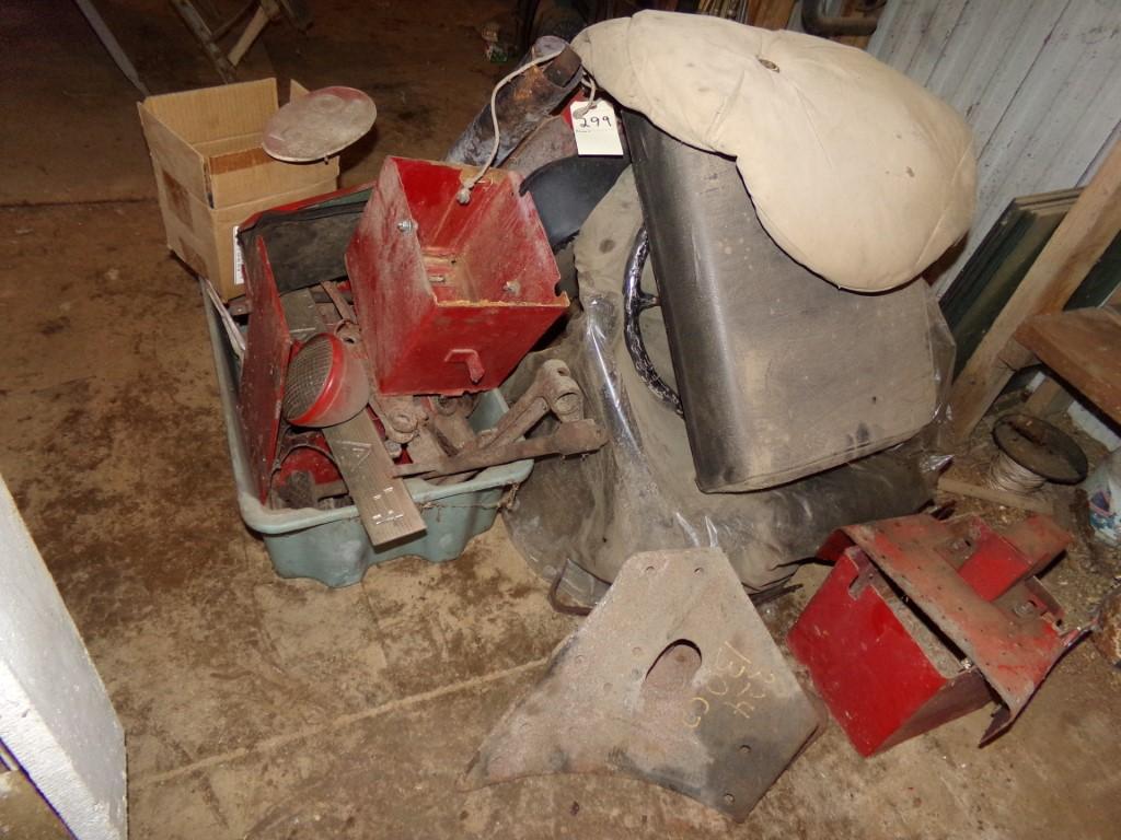 Group Of Tractor Parts,Including Seats, PTO Guards, Battery, Box, PTO 1/2 S