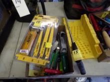 Stanley, Mitre Box & Saw, DeWalt Saw Zall Blade Kit, Alen Wrenches, Chisels