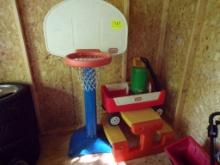 Group of LIttle Tikes Outdoor Toys - Basketball Hoop, Wago, Golf Bag, Picni