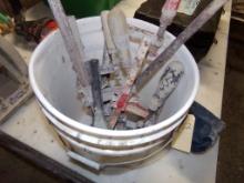 Bucket of Well Used Bar Clamps (Production Shop)