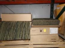 (7) Boxes of 20'' X 20'' Carpet Tiles, Green Striped, 20 Pieces Per Box, 14