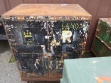 Black, 2-Door Metal Cabinet, Lockable, (Outside)