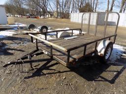 1995 ELIMI Landscape Trailer, Single Axle, 6 1/2' x 10' Drop Down Gate, Alu