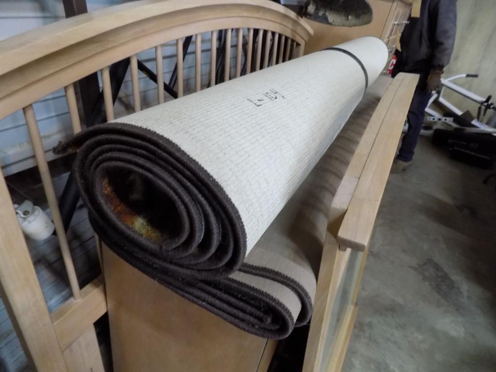 (2) Brown Edged Area Rugs, Both 5' Wide