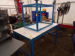 (2) Wood/Metal Work Tables/Benches (1) 61''x32'' (1) 36''x24'' On Casters