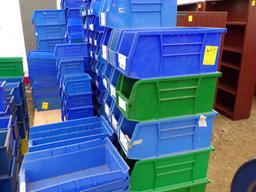 Group of Assort. Size Stackable Plastic Bins, Approx. (25)