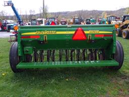John Deere BD1108 Grain Drill with Grass Seed, 13 Hoe, Double Disc Opener,