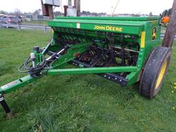John Deere BD1108 Grain Drill with Grass Seed, 13 Hoe, Double Disc Opener,