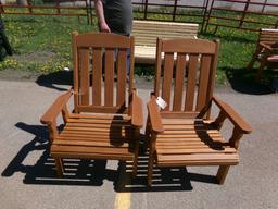 (2) Amish Made Mission Style Chairs, Cedar Stained (2 x Bid Price ) (9284)