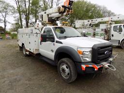 2014 Ford F550, Reg Cab, 4wd Bucket Truck,6.7 Liter, Powerstroke Dsl, Auto,