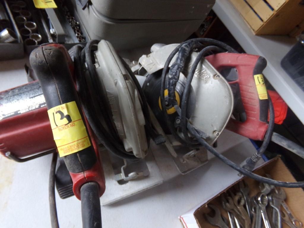 (2) Milwaukee 7 1/4'' Circ. Saws: (1) Left Cut, (1) Right Cut