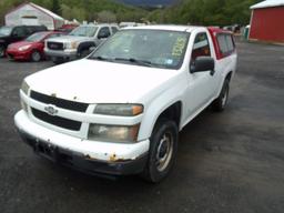 2009 Chevrolet Colorado W/T Reg Cab, 2WD, Manual Transmission, White, 132K