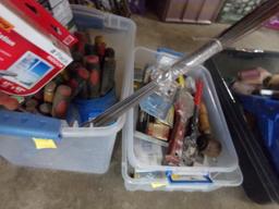 (2) Clear Bins of Chisels and Scrapers, Boundary Flags and Window Film