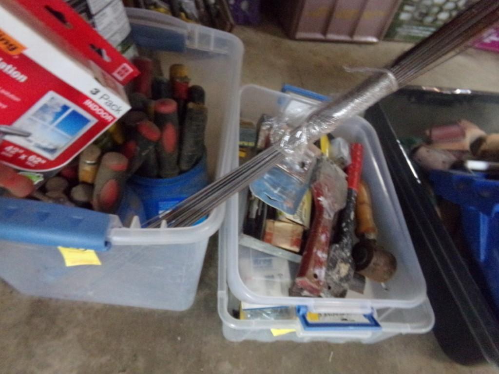 (2) Clear Bins of Chisels and Scrapers, Boundary Flags and Window Film