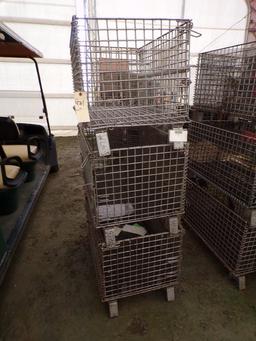 (3) Collapsible Metal Bins 32'' x 20'' x 16'' 3 X BID PRICE