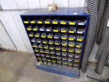 Blue 72 Compartment Hardware Organizer Well Stocked Full of Bolts, Nuts, Wa