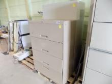 (2) Lateral File Cabinets (1) Tan 4-Drawer (1) Light Gray 5-Drawer