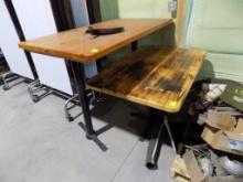 (2) Wooden Tables (1) Bar Heigth 58'' x 34'' And (1) Standard 48'' x 32''