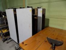 (2) Folding Cafeteria Tables On Casters, (2 X BID PRICE)