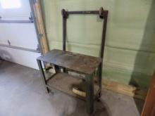 Steel 4-Wheeled Cart And 2-Tier Steel Rolling Cart