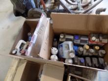 Large Box of Assort. Fluids -  2 Cycle Oil, Gear Oil, Motor Oil, Etc. and a