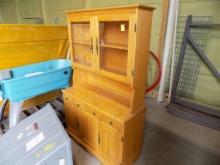 Wooden Pine Color Hutch, Nice Shape, 2 Drawers, 3 Doors