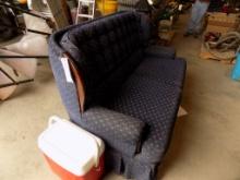 Blue Upholstered Love Seat
