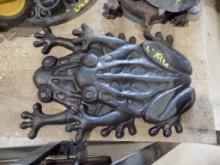 (2) Black Cast Iron Frog Wall Decorations