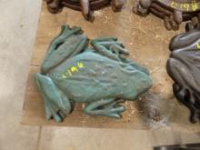 (2) Green Cast Iron Frog Wall Decorations