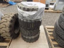 (4) Unmounted Used 27 x 10.50-15 Skid Steer Tires, a Little Tread Left on T