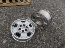(2) 17''  Aluminum Chevrolet Truck Wheels, (1) Has a Center