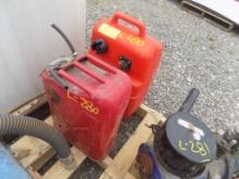 Red Steel Jerry Can and 5 Gal. Plastic Boat Fuel Cell