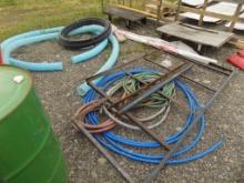 Large Group of Assort. Hoses, Some Steel Framing and an Empty Steel Drum