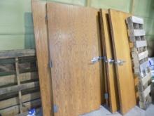 Group of Heavy Wooden Commercial Doors with Steel Frames, Very Expensive