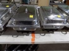 (2) Stainless Chaffing Dishes w/ Lids, On Stands