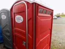 Red Poly Porta-Potty # 10 from Rental Fleet