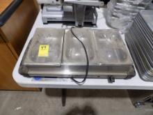 3-Place Stainless Steel Heated Condiment Tray