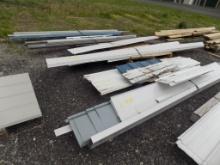 Large Group Of Assorted Metal Roofing And Siidng Trim Pieces, Assorted Colo