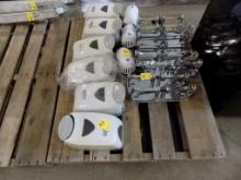 Group Of Commercial Soap Dispensers And Dual Roll Bathroom Tissue Holders w