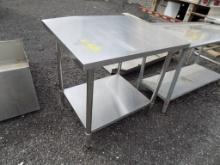 36'' x 30'' Stainless Work Table w/Shelf Underneath