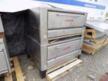 Blodgett 60'' Doulbe Pizza Oven, Brick Floors, w/Pizza Paddles, Gas/Propane