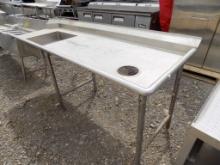 Stainless Single-Bay Sink 84'' x 30'' w/Disposal Hole In One End