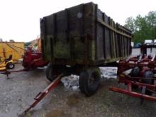 Wooden Side Wagon On Hyd. Tipping Running Gear, Needs Work