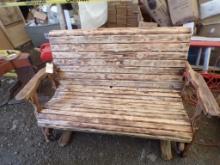 Amish Style Knotty Pine Glider Bench, 60''