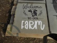 18'' x 18'' ''Welcome to Our Farm'' Bluestone Welcome Stone, 2'' Thick
