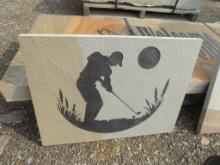 18'' x 24'' ''Golfer'' Bluestone Sign Stone, 1'' Thick