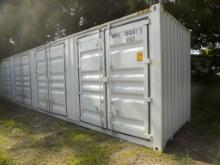 New 40' Storage Container, (4) Side Access Door, Swing-Out Doors on 1 End,
