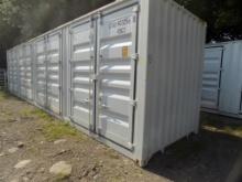 New 40' Storage Container, (4) Side Access Door, Swing-Out Doors on 1 End,